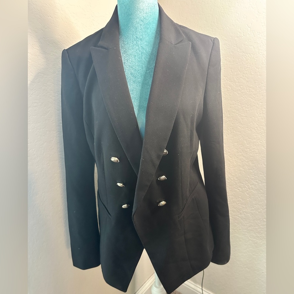 White|Black Double Buttoned Blazer